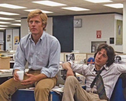 Robert Redford, left, and Dustin Hoffman in a scene from the All the President’s Men movie.