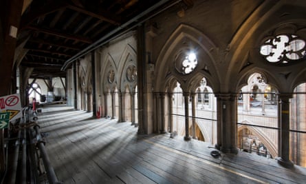 The cleared triforium in Westminster Abbey, where a new museum space will open in 2018.