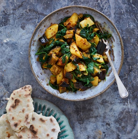 Meera Sodha’s potato, aubergine and spinach curry.