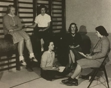 Ray Carlton, right, as president of the Girls’ Athletics Association at Ferry Hall school in Illinois in the 1940s.