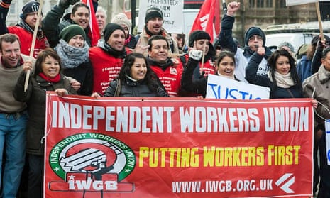 Members of the IWGB on strike.