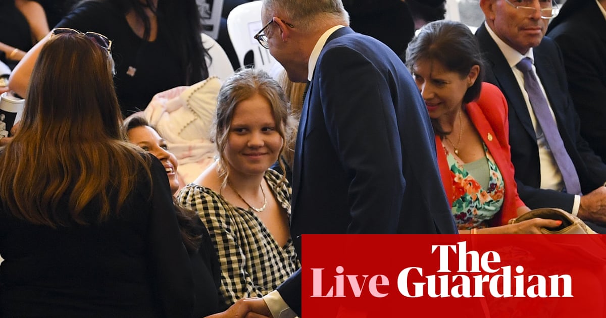 Anthony Albanese and Jenny Morrison attend same Easter service – as it happened