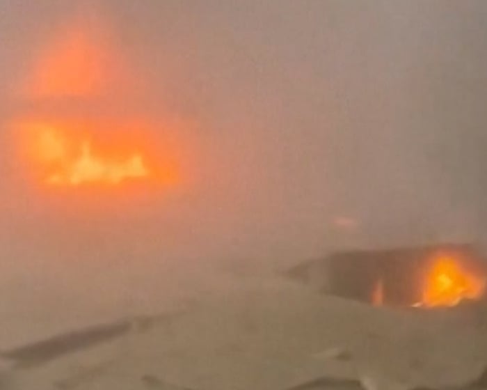 Iranian strikes cause damage at Kuwait international airport – video