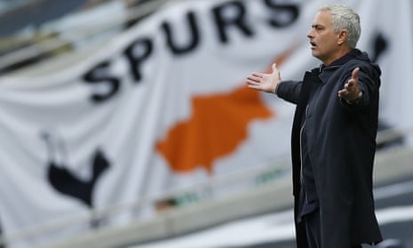 Tottenham coach Jose Mourinho gestures during Sunday’s Premier League match against Newcastle.