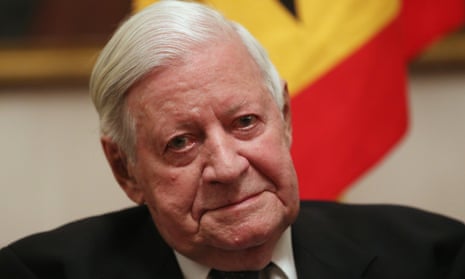 Helmut Schmidt at a reception in Berlin to celebrate his 95th birthday last year.