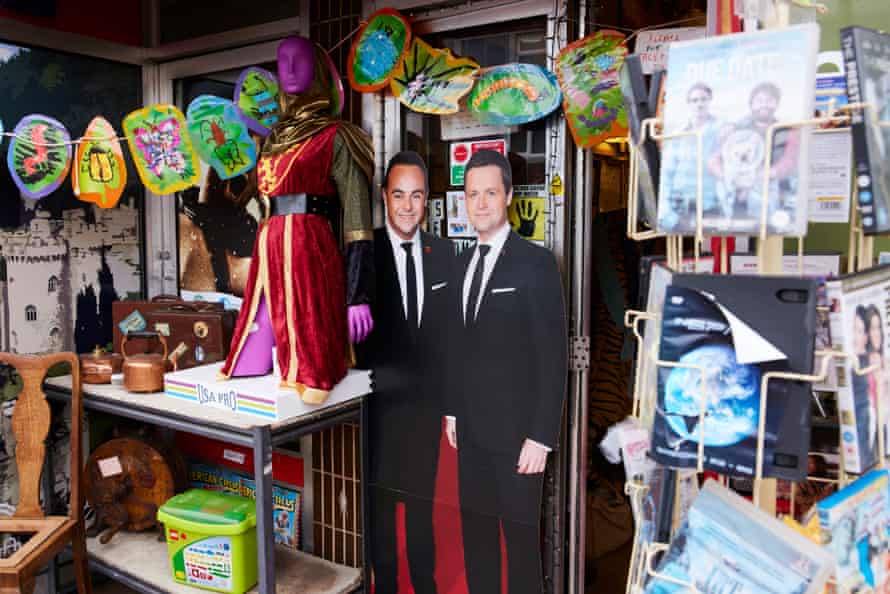 Cardboard cutouts of Ant and Dec are seen in Abergele