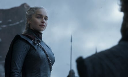 Emilia Clarke as Daenerys Targaryen in the series finale of Game of Thrones