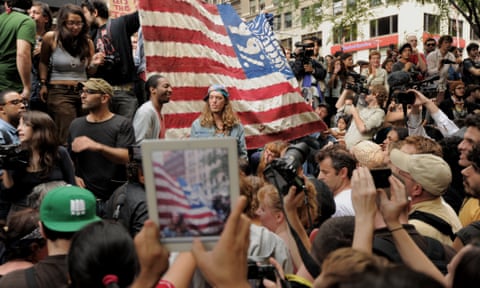 The Occupy Wall Street protest in Zuccotti Park, New York, September 2011.