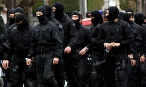 French police officers near the scene of Mohamed Merah’s death, Toulouse, France, 2012