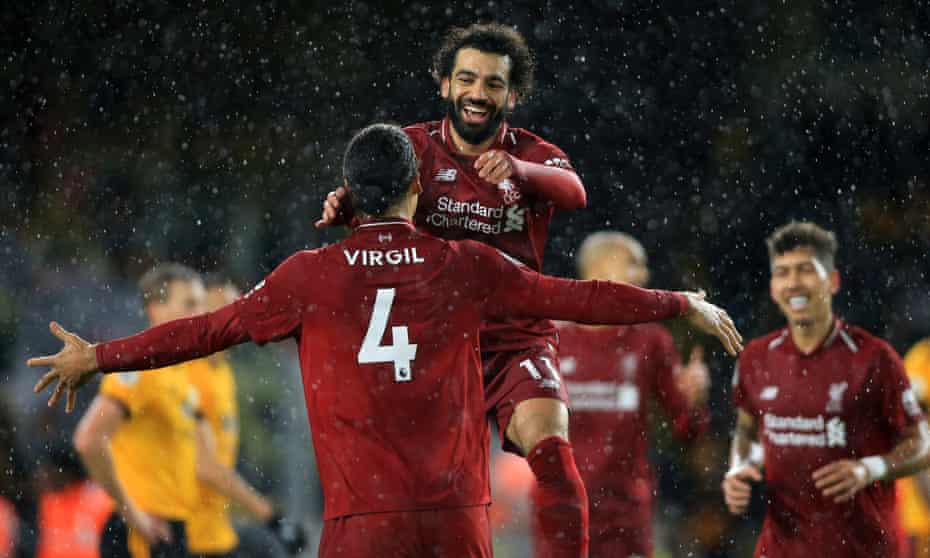 liverpool s mohamed salah and virgil van dijk put wolves in their place premier league the guardian