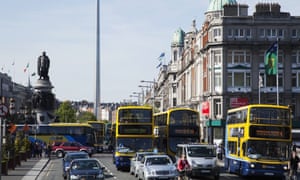 Congestion on O’Connell street in Dublin city, Ireland.