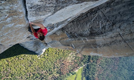 Freakily dangerous … rock-climber Alex Honnold in Free Solo.