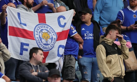 Leicester fans at their match against West Ham