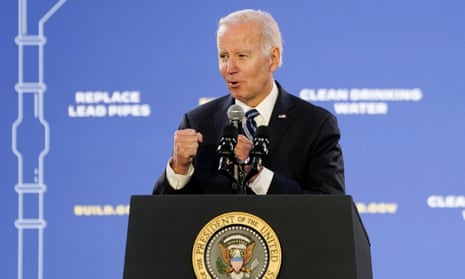 U.S. President Joe Biden delivers remarks at the Belmont Water Treatment Center during a visit to Philadelphia, Pennsylvania, U.S., February 3, 2023.