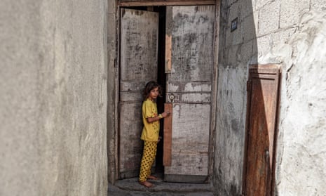 A girl in Deir el-Balah in the central Gaza Strip.
