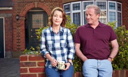 Lesley Manville and Peter Mullan as Cathy and Michael in Mum.