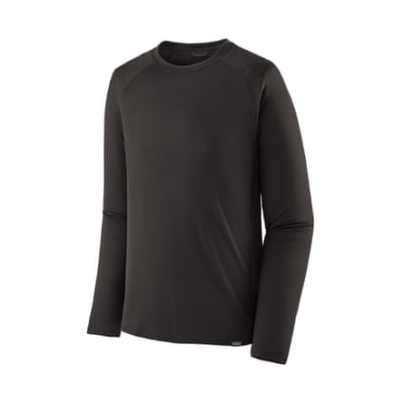 A Patagopnia Capilene midweight crew neck in black.
