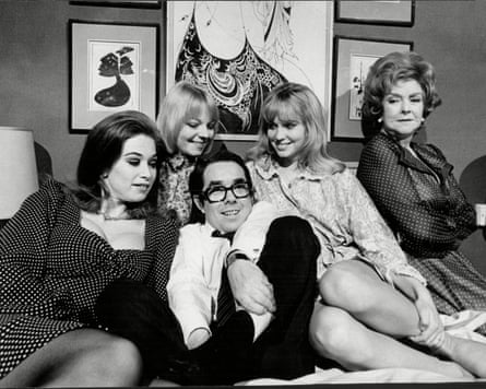 Cheryl Hall, second from left, with Ronnie Corbett and the rest of the cast of No Sex Please We’re British.
