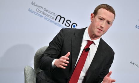 Facebook co-founder Mark Zuckerberg speaking at Munich Security Conference