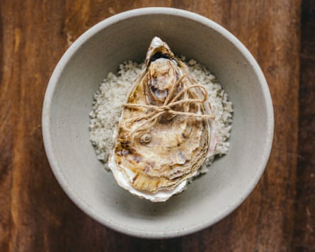 oyster in a bowl tied with string