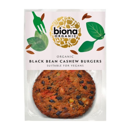 Biona Organic black bean cashew burgers 160g