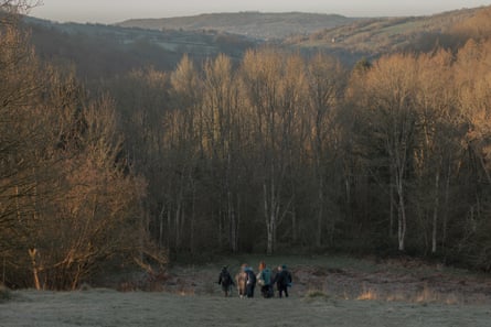 The group heads off for a saunter in the woods.