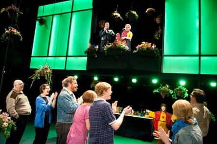 A scene from London Road performed at the Cottesloe, National Theatre.