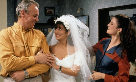 Alan Dale (who played Jim Robinson), with Natalie Imbuglia (Beth Brennan) in a vintage shot from Neighbours.