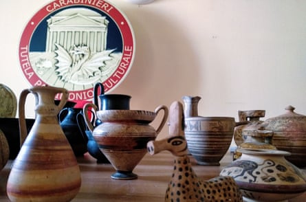 Cultural objects seized in Italy.