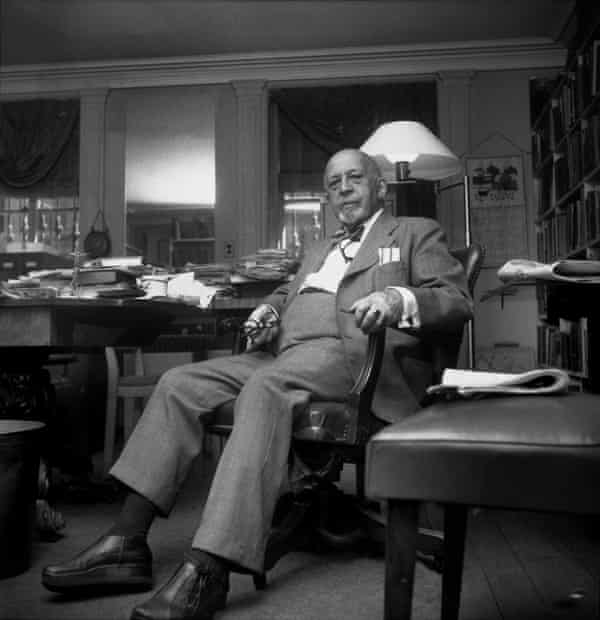 Reflections on race by sociologist, historian and civil rights activist WEB Du Bois, pictured at home in New York in 1958, ‘hover over chapters of the novel’