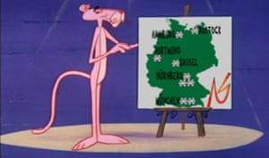 A clip of the doctored Pink Panther film made by the NSU, which they sent to the police