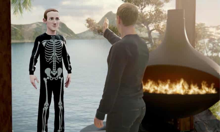 Mark Zuckerberg with his avatar