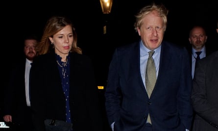 Boris Johnson and Carrie Symonds attend Evgeny Lebedev’s Christmas party a day after Johnson’s landslide election win.