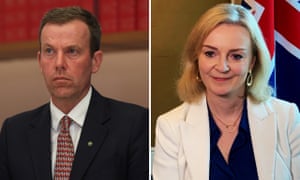 Der australische Handelsminister Dan Tehan und die britische Handelsministerin Liz Truss.