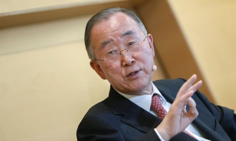 Ban Ki-moon at a forum on climate security last year in Madrid.