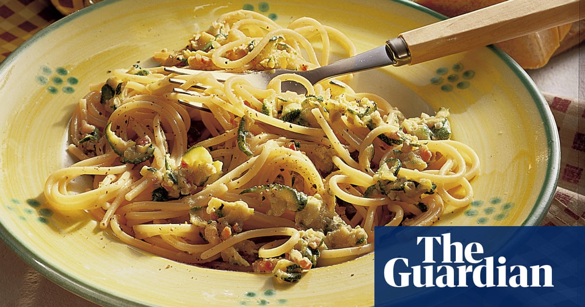 Theo Randall’s recipe for spaghetti with courgettes, onions and basil