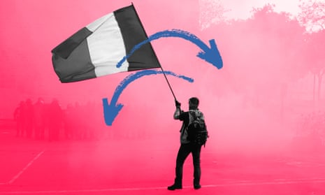Man waving French flag