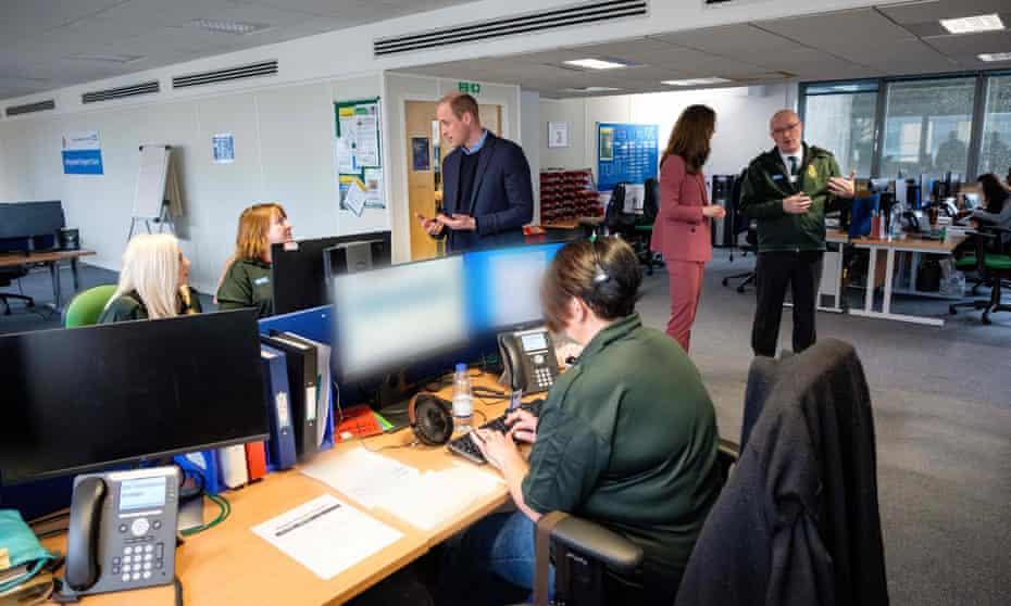 The Duke and Duchess of Cambridge visiting London Ambulance Service’s 111 control room in Croydon, south London, 20 March 2020