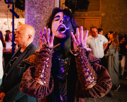 A performer at the festival’s opening party.