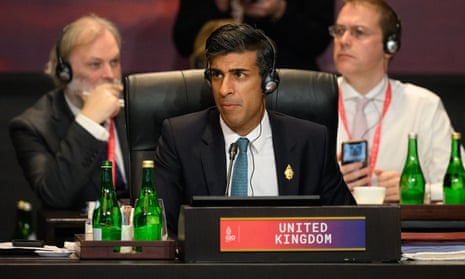 Rishi Sunak at a working session during the G20 summit in Bali, Indonesia.