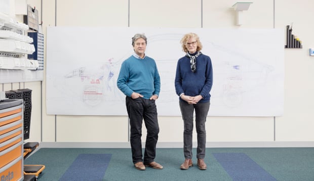 Hugo Spowers and his wife Fiona Clancy at their Riversimple hydrogen car company HQ