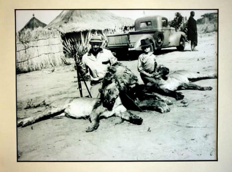 Wilbur Smith with his father after a hunting trip.