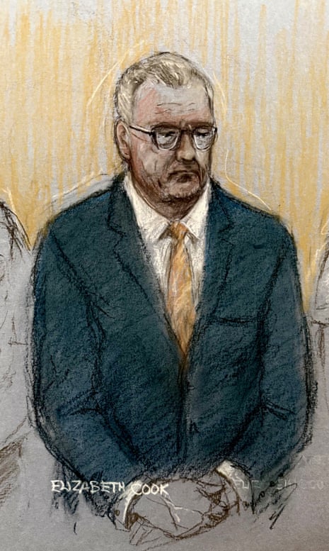 Court sketch of Jeffrey Donaldson in court.