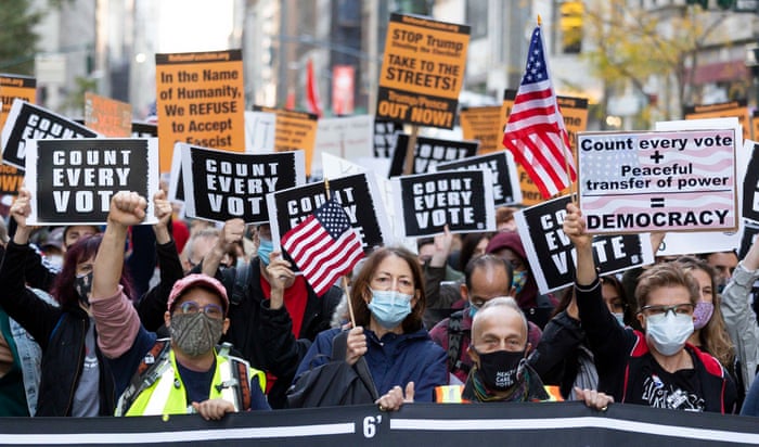 Count every vote': protesters take to streets across US as ballots tallied | US news | The Guardian