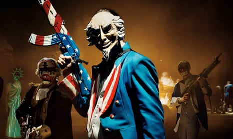The mask slips … The Purge: Election Year, released in 2016, was a thinly veiled account of that year’s US election campaign. Its tagline, ‘Keep America Great’ was later used by Donald Trump.