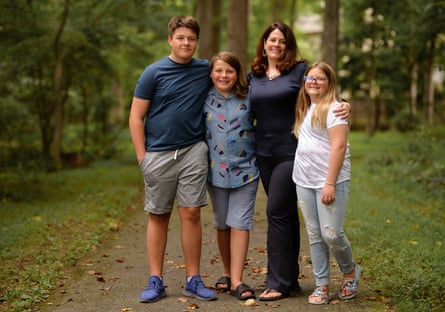 Lisa Shuster with her children in Maryland