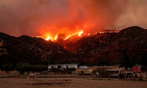 California Thousands Under Evacuation Order As Fire Rages East Of Los Angeles Us News The Guardian