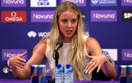 Keely Hodgkinson talks during a press conference before Diamond League London.