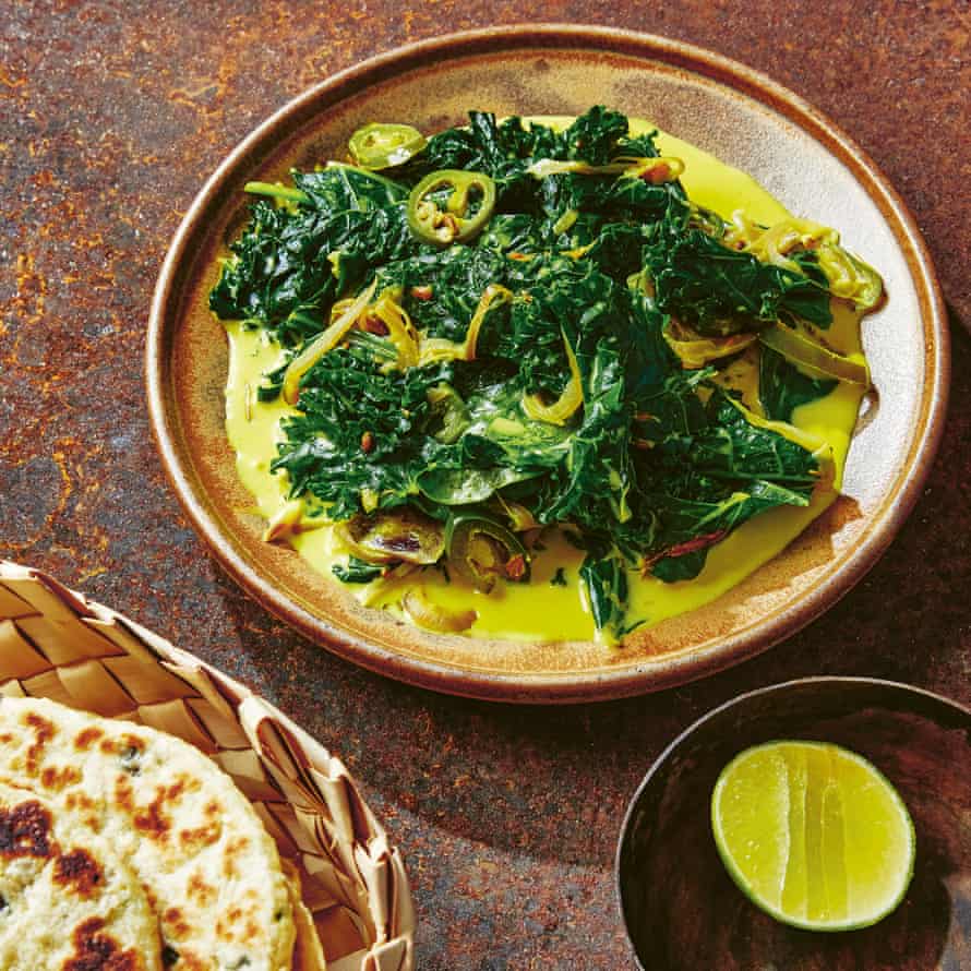 Coconut milk greens curry