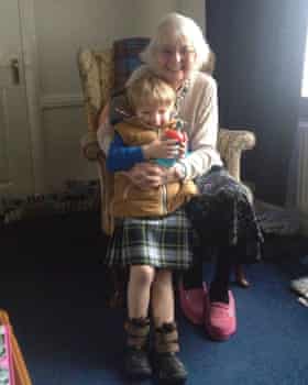Sarah Luty’s youngest son and her mum just before her 90th birthday.